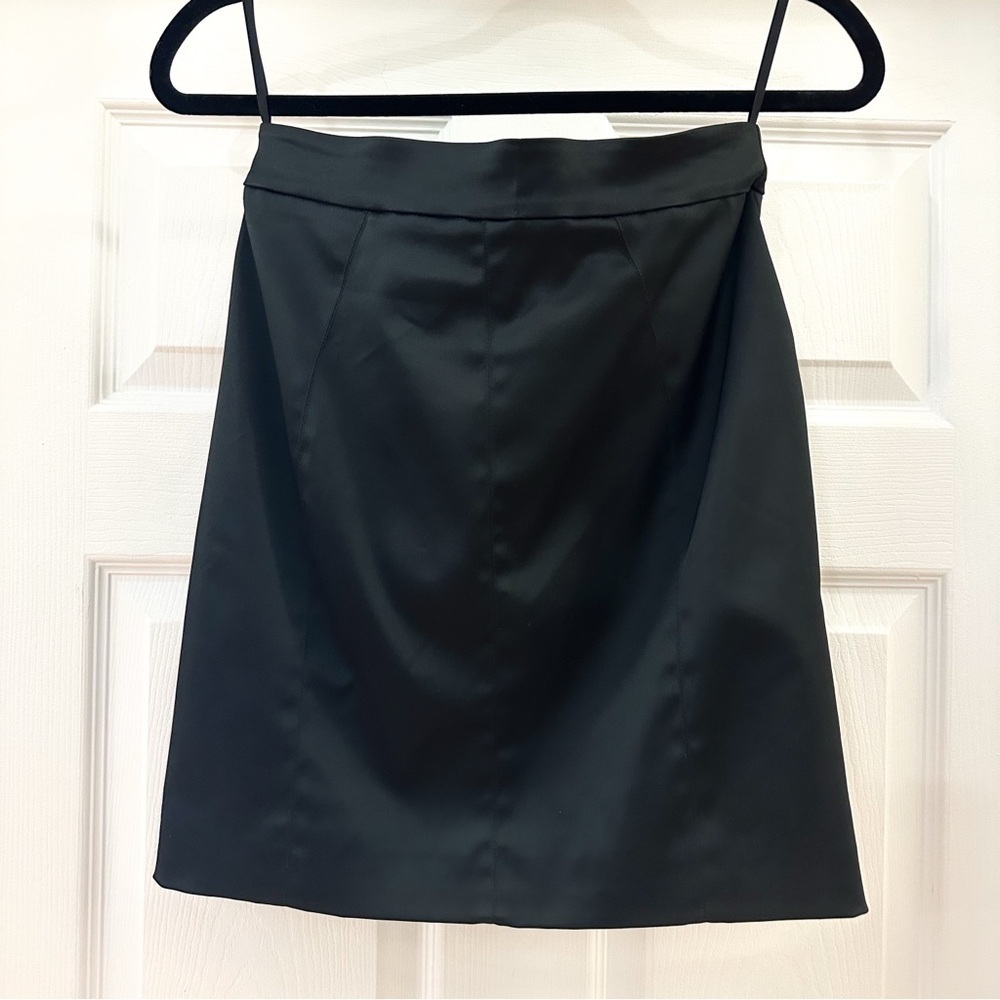 Dolce & Gabbana Vintage Satin Mini Skirt Black Animal Print Lining sz Small
